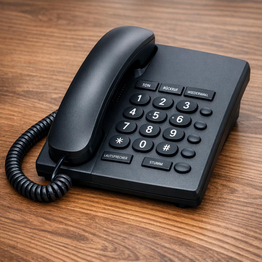 Bild: Telefon auf einem Schreibtisch